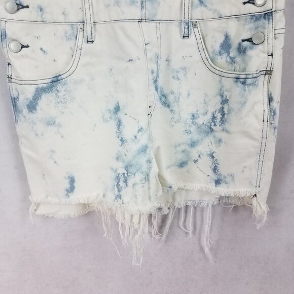 HUDSON Jeans Size S Cloud Marble Sloane Overalls Shorts Shortalls - Picture 6 of 13